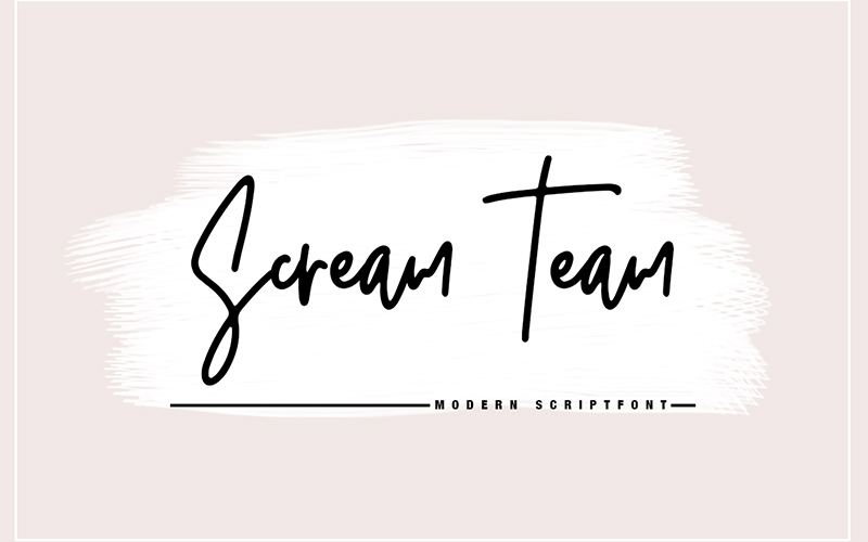 Scream Team Modern Script Fonts