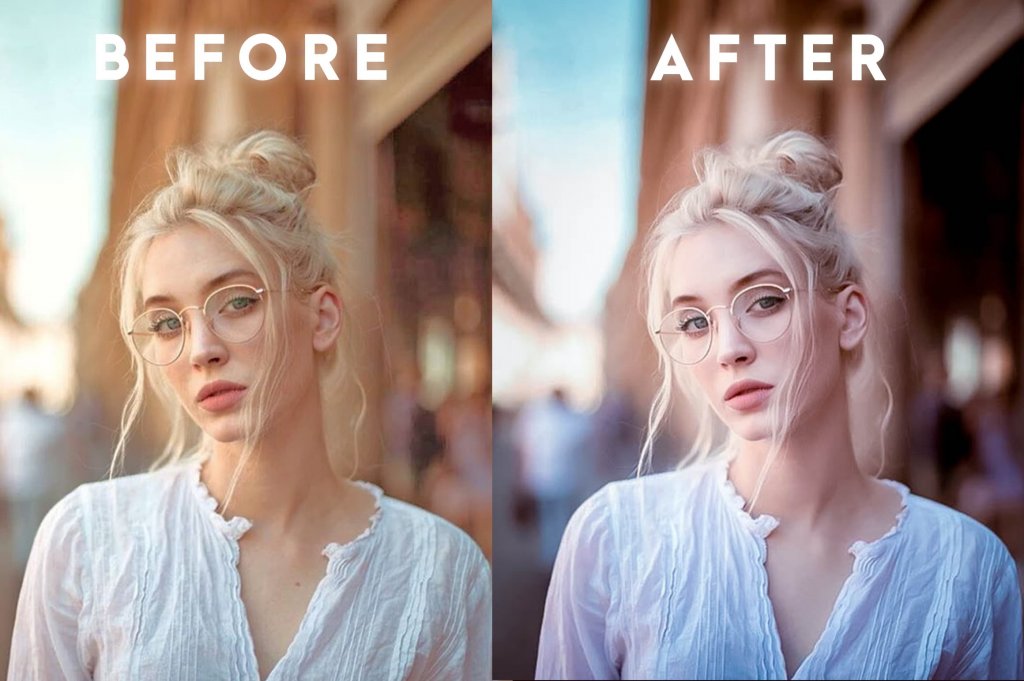 One of the Lightroom Preset applied to an image of a woman
