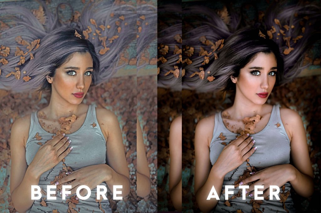 lightroom presets applied on an image of a woman