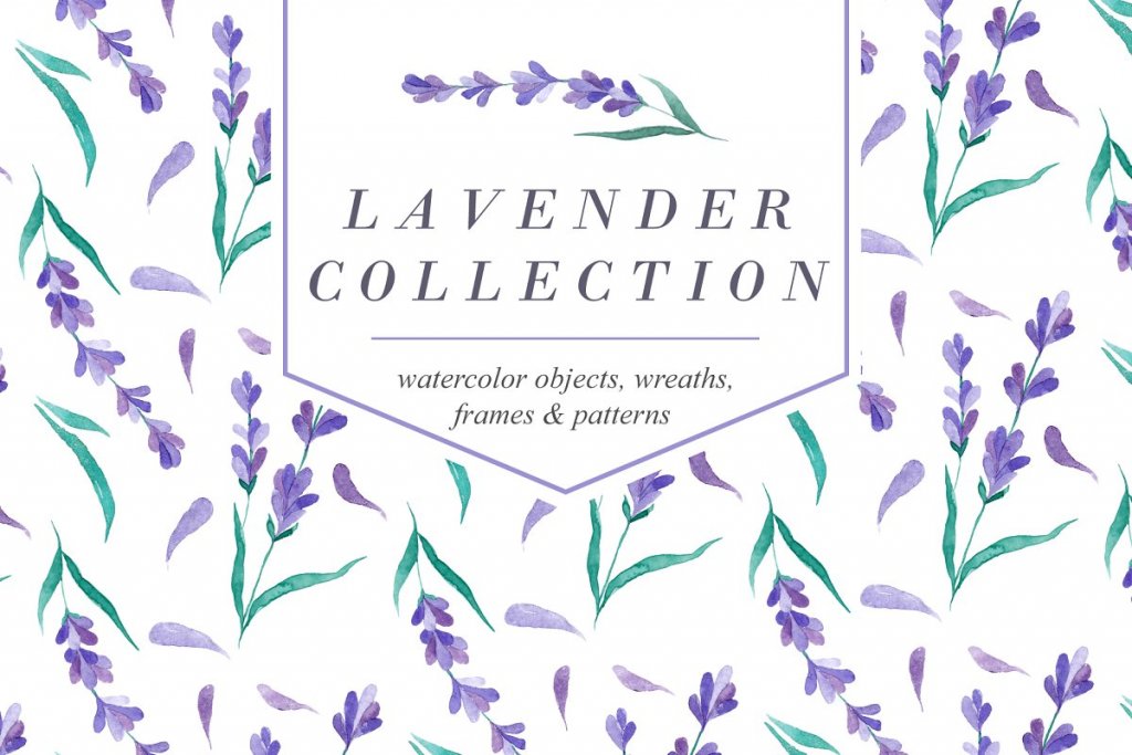 lavender watercolor elements set feature image lavender watercolor elements set feature image