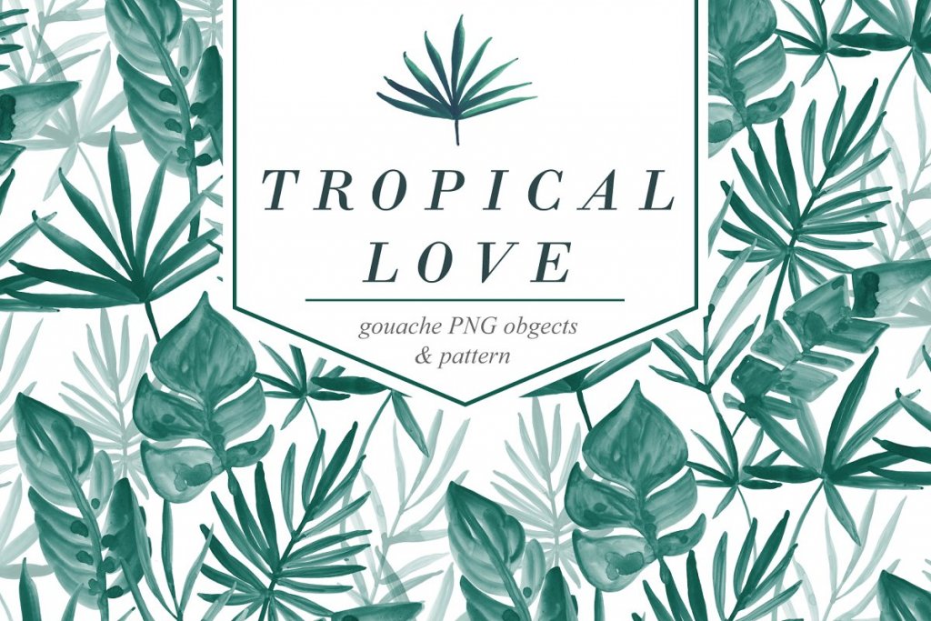 tropical love gouache png objects and patterns feature image tropical love gouache png objects and patterns feature image - floral watercolor graphics