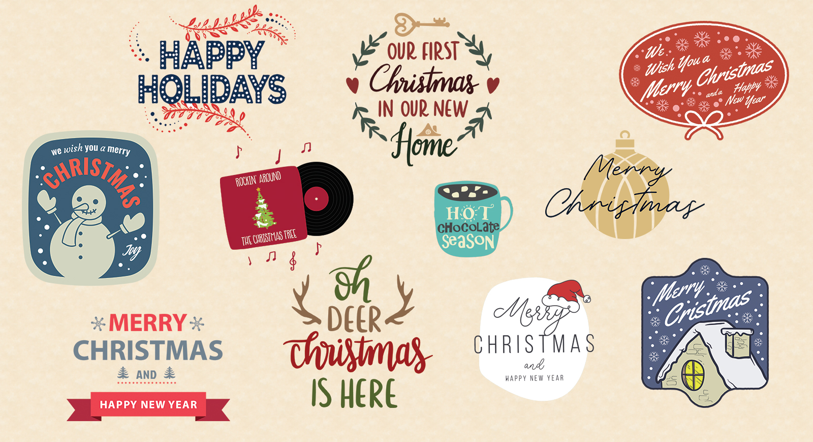 merry-christmas-elements free