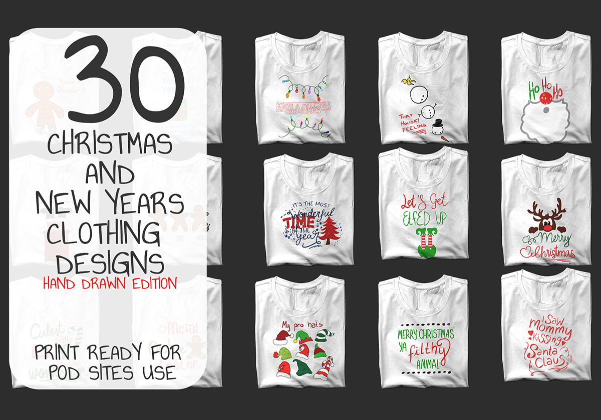 Christmas and New Year's Eve Shirt Designs