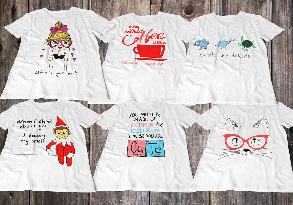 6 previews of Funny Everyday Use Designs on tshirts