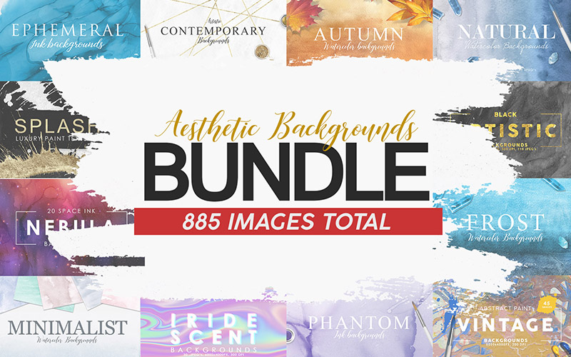 Aesthetic Backgrounds & Textures Bundle – 885 Images