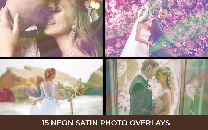 neon satin photo overlays