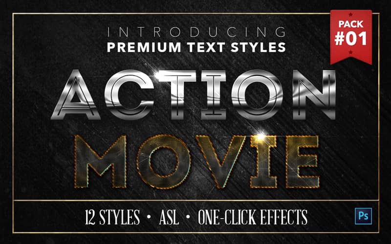 action movie text effects, photoshop text effects