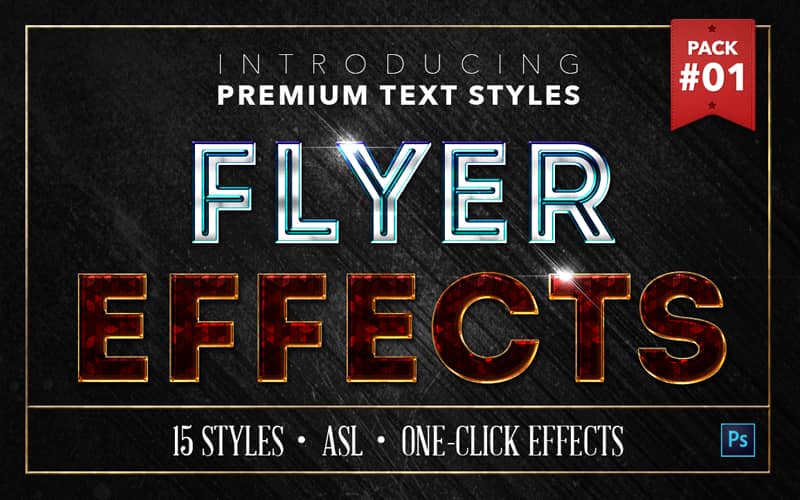 elegant psd flyer, flyer text effects