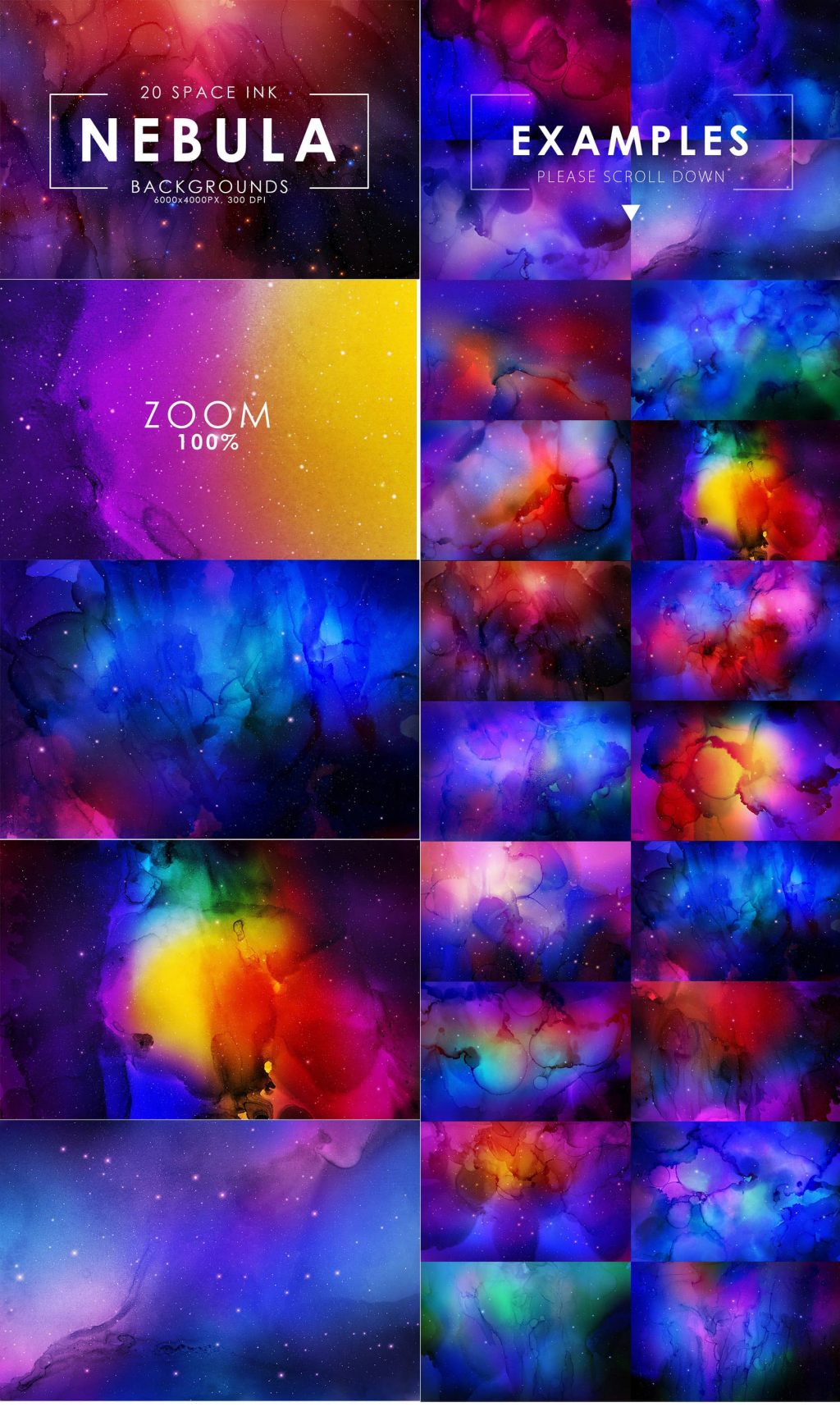 Nebula Ink Backgrounds 