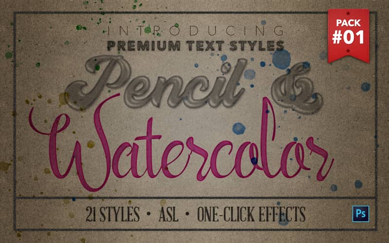 watercolor text effect photoshop
pencil & watercolor text effects