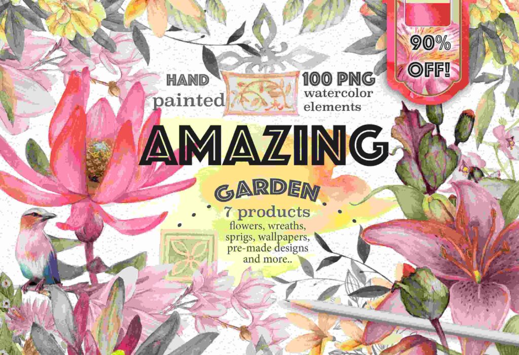 amazing garden - 7 products
flower field illustration
illustrator flower design