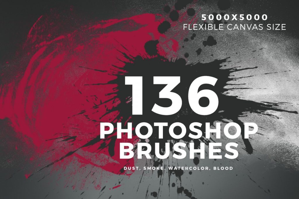 136 PS Brushes – Dust, Smoke, Watercolor, Blood