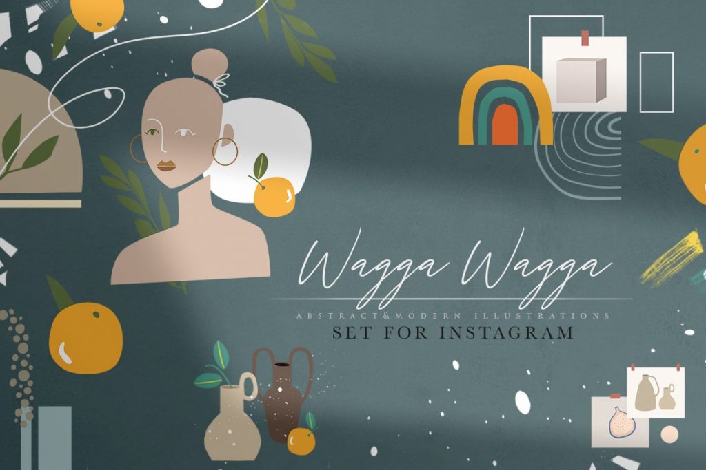 abstract and modern illustrations set for instagram preview - modern graphics