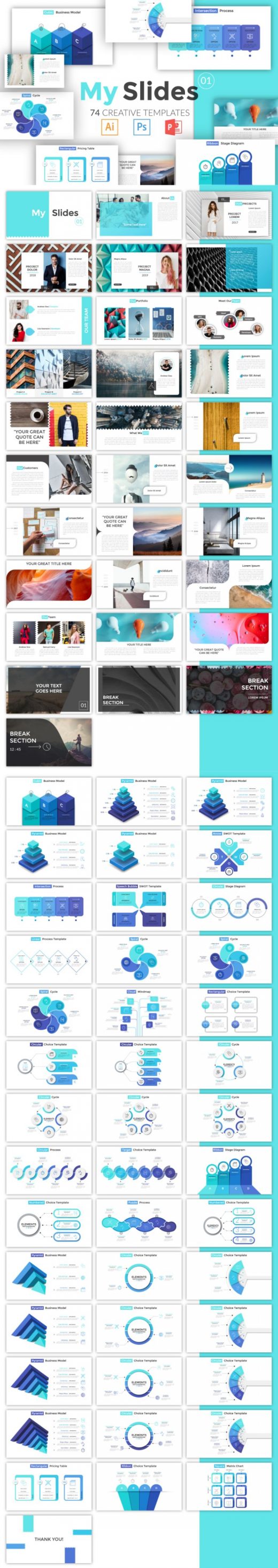 My slides creative digital infographic templates preview
