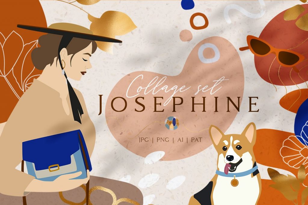 josephine collage set preview - modern graphics