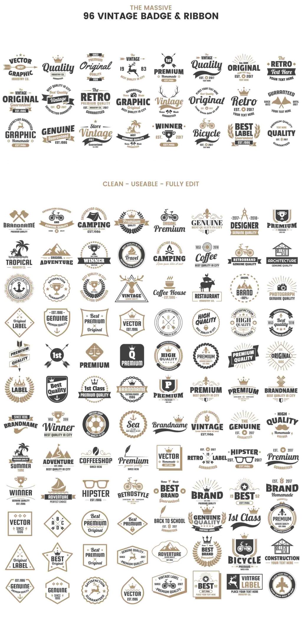 Vintage Badge Previews