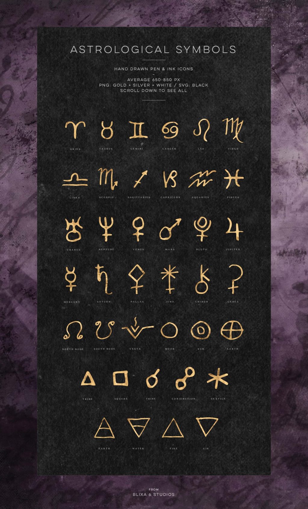 star illustrator vector - astrological symbols