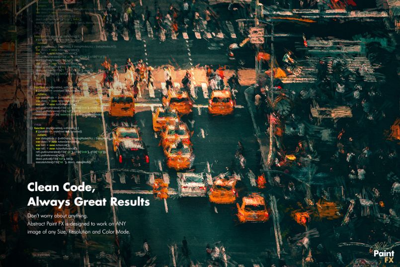 A preview of the an abstract paint effect used on a city life image
abstract photoshop effects
abstract photoshop effects
photo painting filter