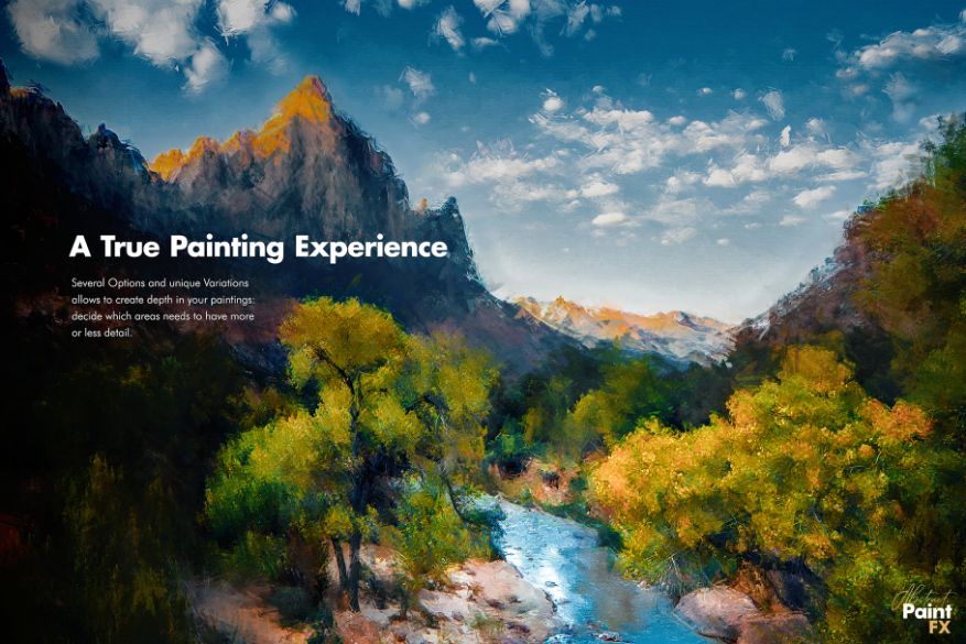 A preview of an abstract paint effect used on a nature image
photoshop painting effect plugin
abstract paint fx photoshop add on
abstract paint fx photoshop add on free download