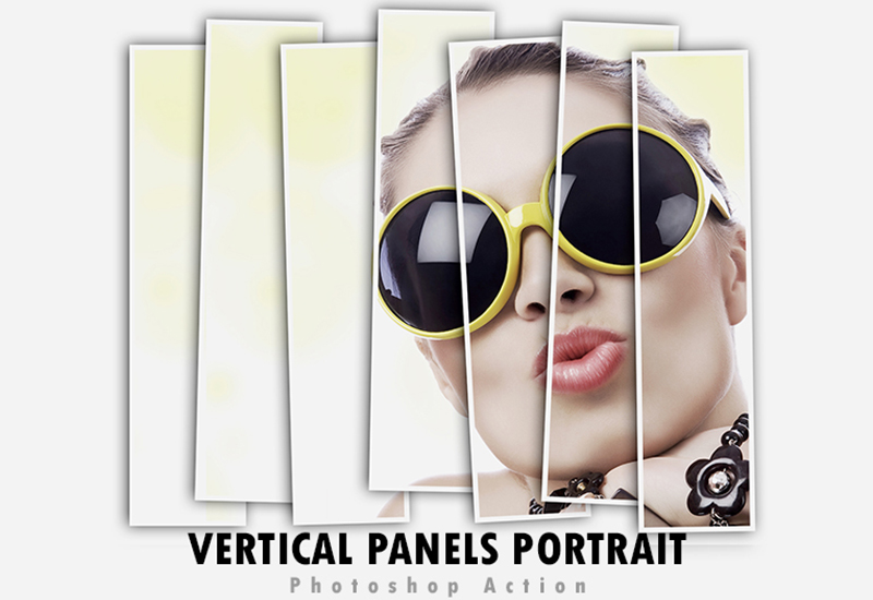 Vertical Panels Portrait Photoshop Action Preview