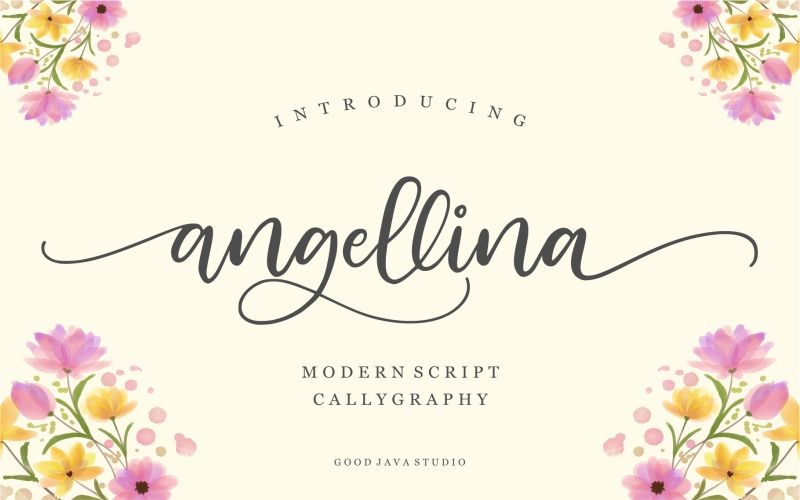 Preview Angellina Font included in the mega fonts bundle
