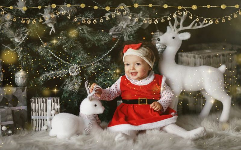 string lights overlay on an image of a kid