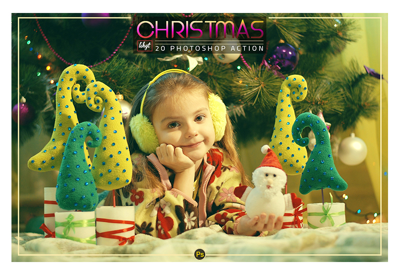 Christmas Light Photoshop Action Preview