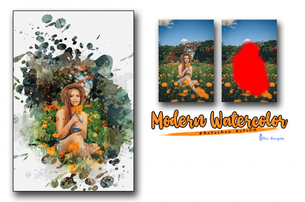 Modern Watercolor Photoshop Action
