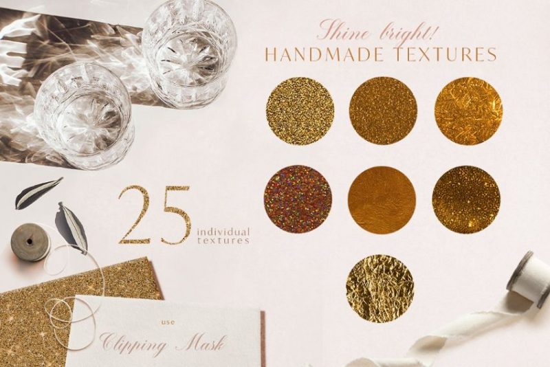 Gold Foil Glitter Textures