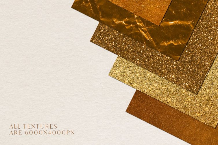 Gold Foil textures included in the graphic paper textures