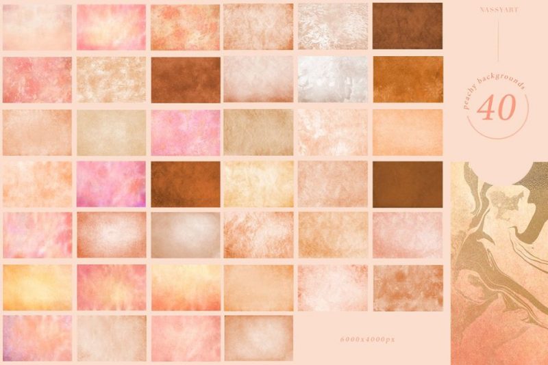 previews of peach and cream textures