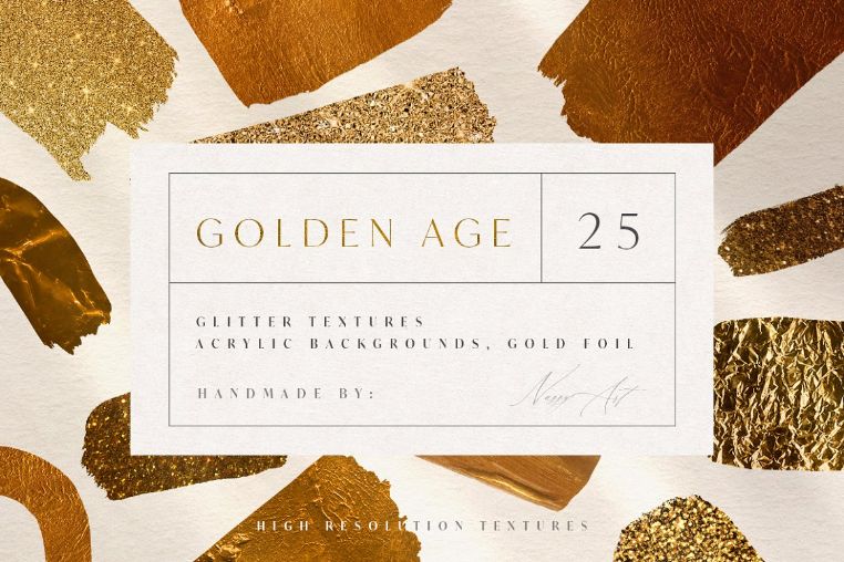 Luxury gold foil textures included in the graphic paper textures