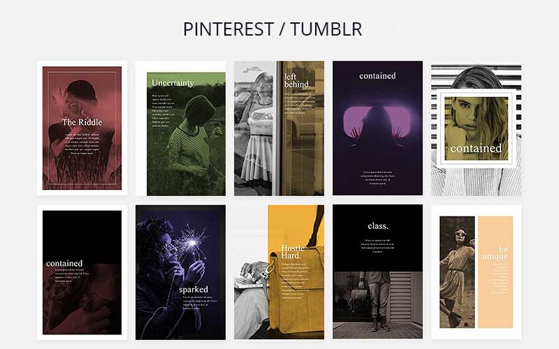 pinterest/tumblr templates preview
