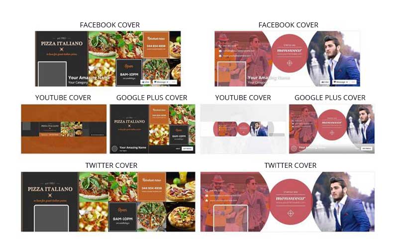 Social Branding Kit - cover images preview