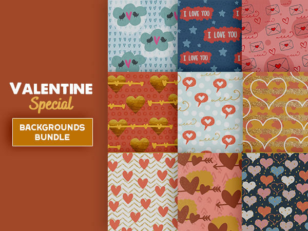 Valentine’s Day Backgrounds Bundle