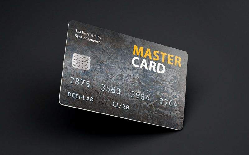 A debit card designed using one of the textures included in the bundle