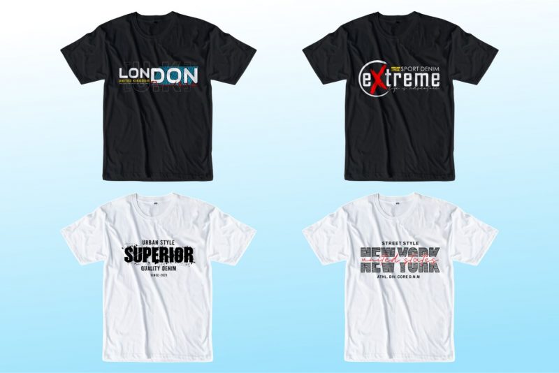 A preview of the professional t-shirt designs bundle