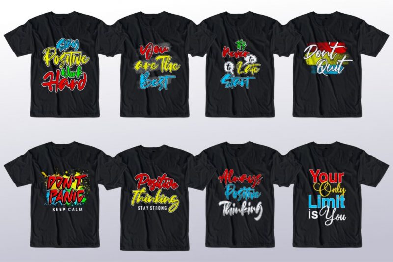 A preview of the t-shirt design bundle