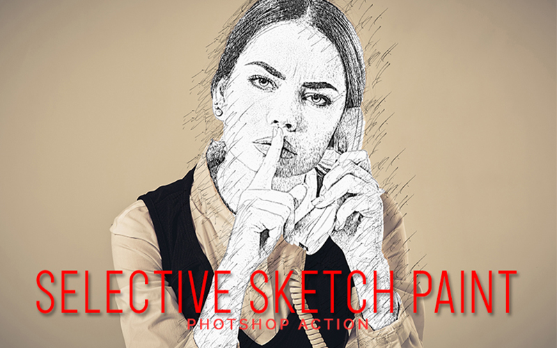 selective sketch paint photoshop action