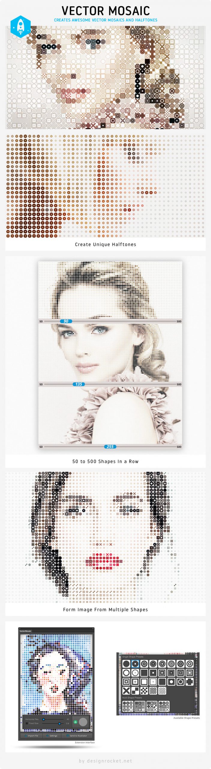vecctor mosaic previews