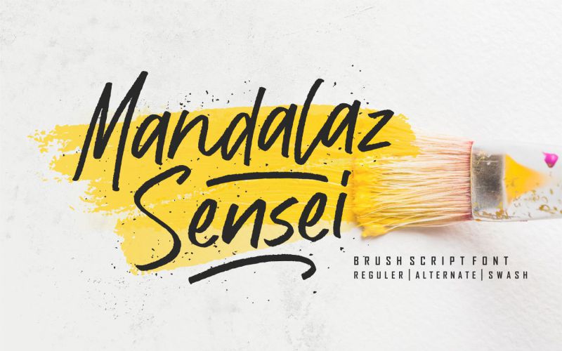 mndalaz-brush-script-font included in the bundle