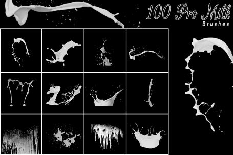 A preview image of Milk photoshop brushes included in the mega bundle