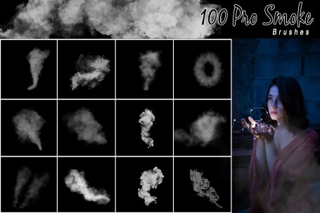 A preview image of Smoke photoshop brushes included in the mega bundle
