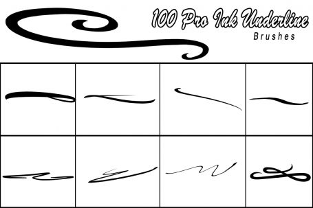 A preview image of Underline photoshop brushes included in the mega bundle