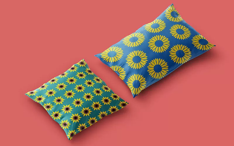 sunflower pillow cover mockup
