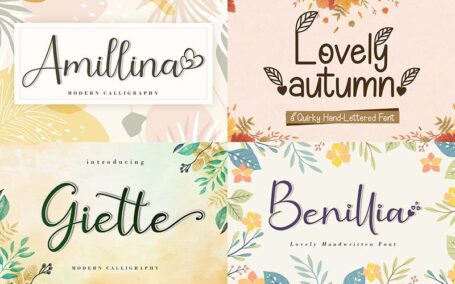 Preview image of sweet fonts included in the bundle