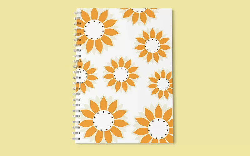 sunflower notebook mockup