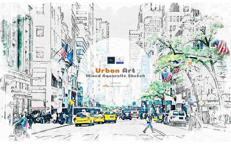 12_Urban Art - Mixed Aquarelle Sketch (1)