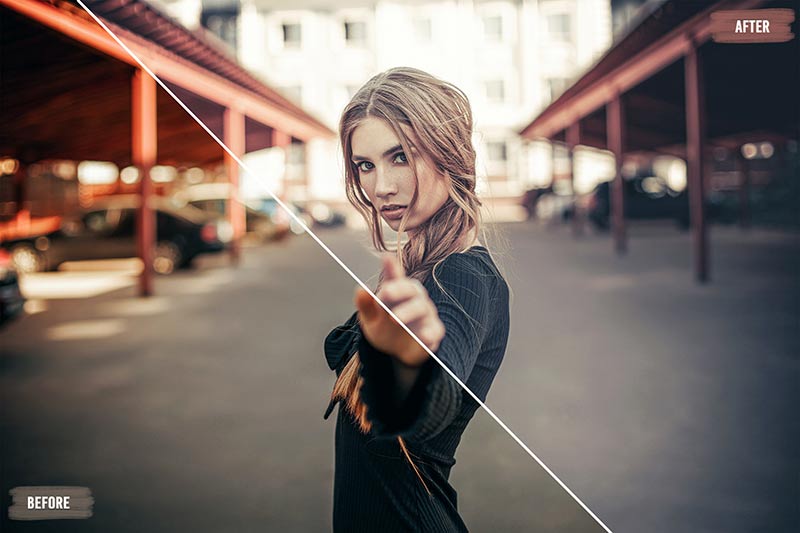 Candy Professional LUTS preview before and after