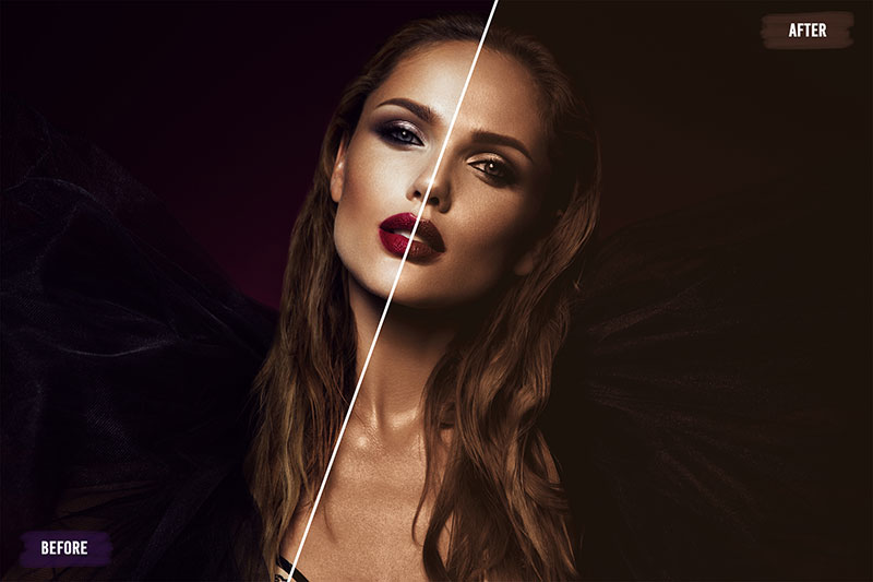 Chocolate Professional LUTS preview before and after